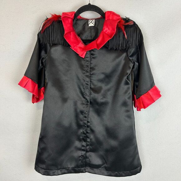 Mara Dancewear Small Black Red Feather Jazz Costume Set Stage Recital Outfit - Picture 11 of 15